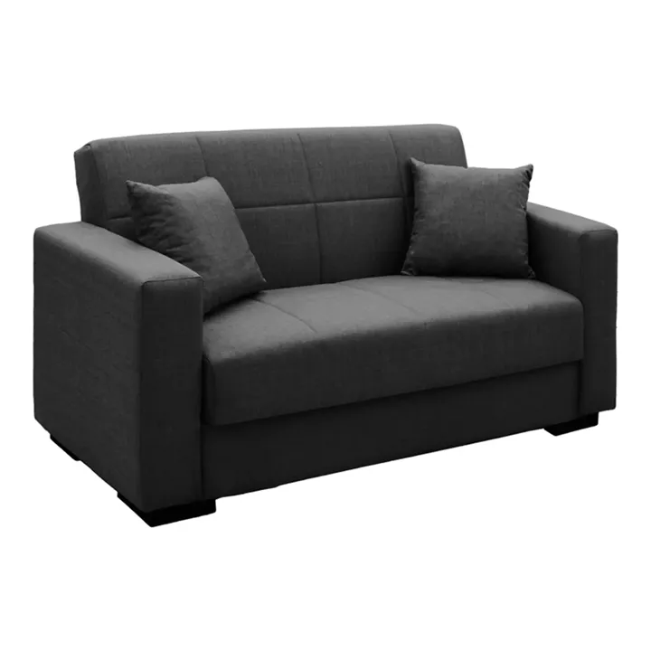 Vox Sofa bed pakoworld two seater with storage space anthracite fabric 150x84x83cm