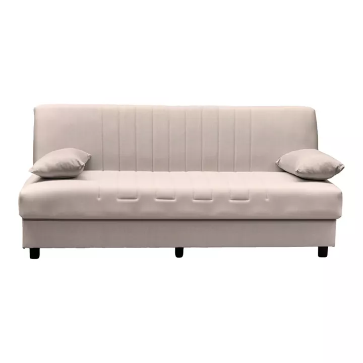 Three seater sofabed Romina pakoworld with storege space brown fabric 180x75x85cm