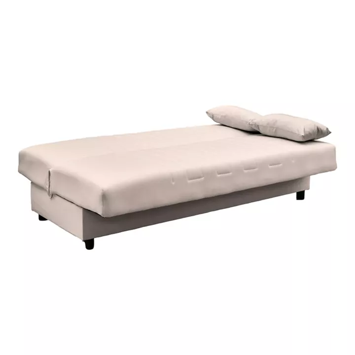 Three seater sofabed Romina pakoworld with storege space brown fabric 180x75x85cm