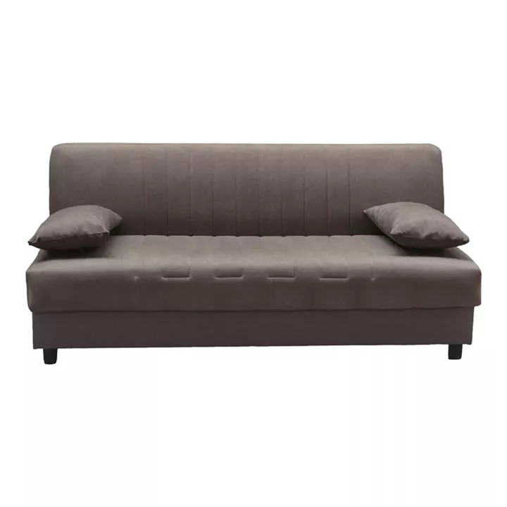 Three seater sofabed Romina pakoworld with storege space dark grey fabric 180x75x85cm