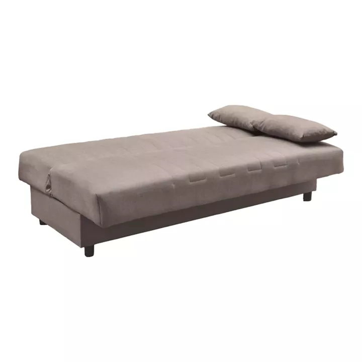 Three seater sofabed Romina pakoworld with storege space dark grey fabric 180x75x85cm