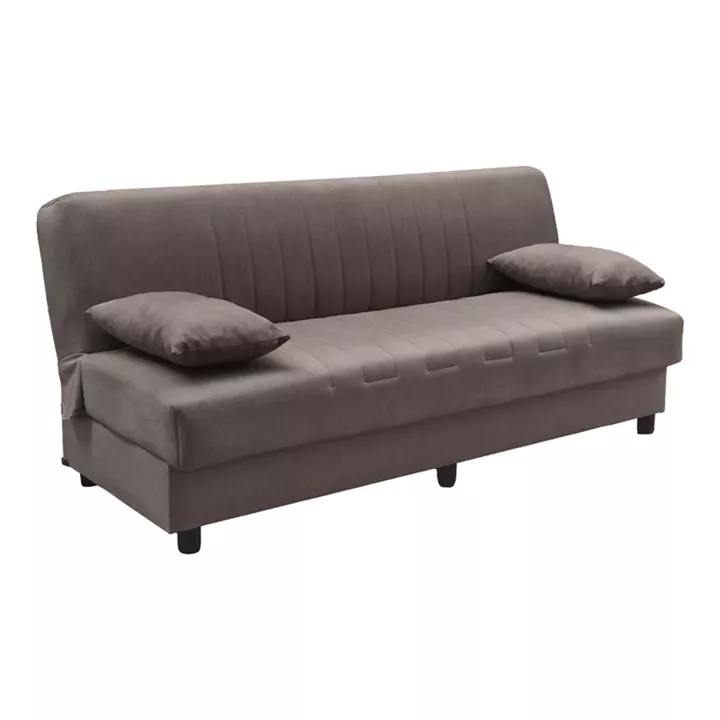 Three seater sofabed Romina pakoworld with storege space dark grey fabric 180x75x85cm