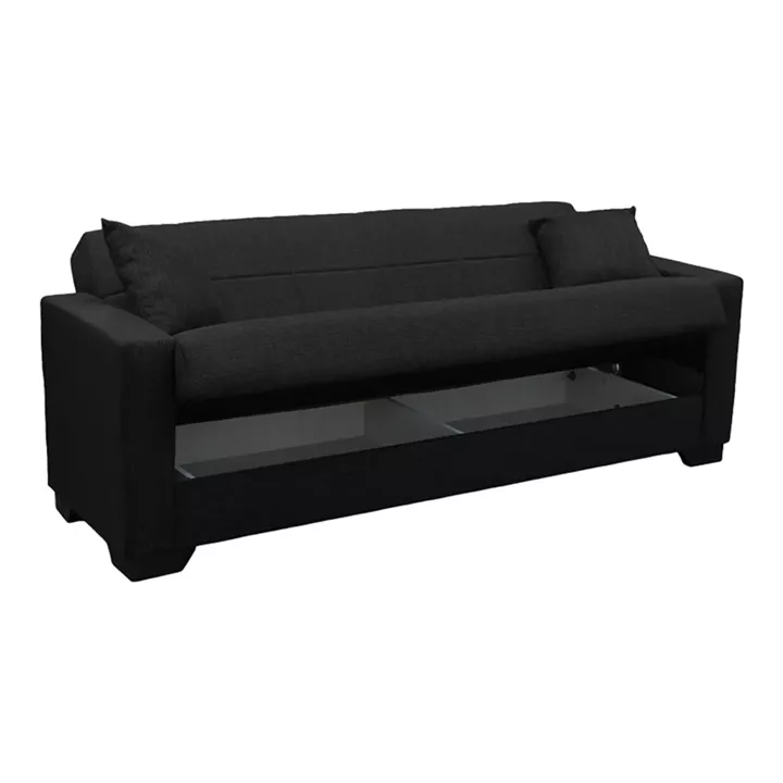 Vox Sofa bed pakoworld three seater with storage space anthracite fabric 210x84x83cm