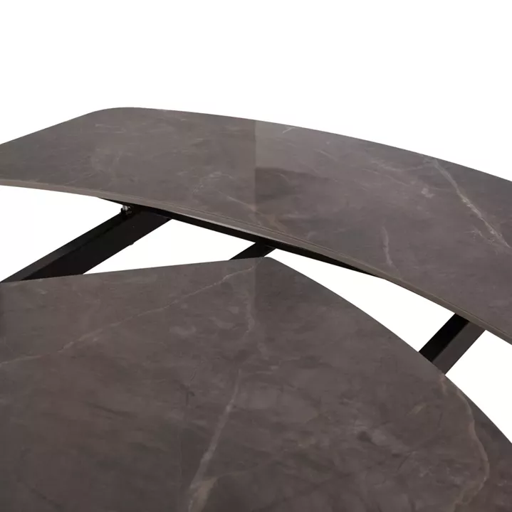 DINING TABLE EXTENDABLE VANTA HM18408 CERAMIC TOP IN GREY MARBLE COLORING 136-199x90x77Hcm.
