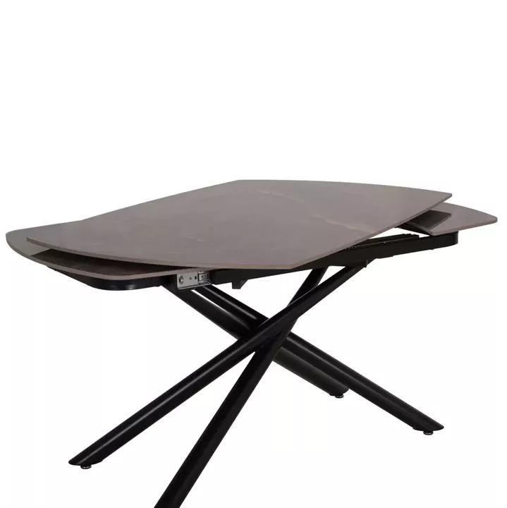 DINING TABLE EXTENDABLE VANTA HM18408 CERAMIC TOP IN GREY MARBLE COLORING 136-199x90x77Hcm.