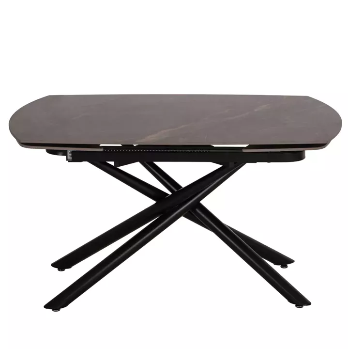 DINING TABLE EXTENDABLE VANTA HM18408 CERAMIC TOP IN GREY MARBLE COLORING 136-199x90x77Hcm.