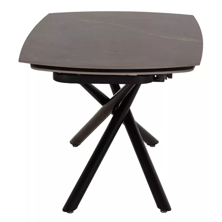 DINING TABLE EXTENDABLE VANTA HM18408 CERAMIC TOP IN GREY MARBLE COLORING 136-199x90x77Hcm.