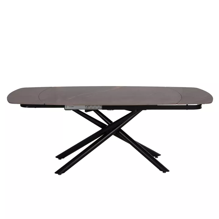 DINING TABLE EXTENDABLE VANTA HM18408 CERAMIC TOP IN GREY MARBLE COLORING 136-199x90x77Hcm.