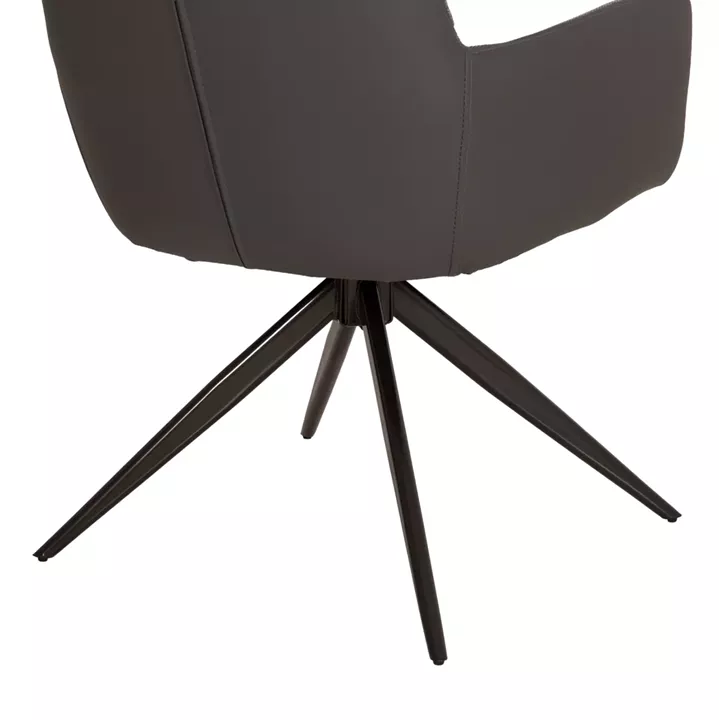 ΠΟΛΥΘΡΟΝΑ ΤΡΑΠΕΖΑΡΙΑΣ VANTER HM18409.01 ΥΦΑΣΜΑ & PU ΓΚΡΙ--ΜΕΤΑΛ.ΠΟΔΙΑ 58x65x84Υεκ.