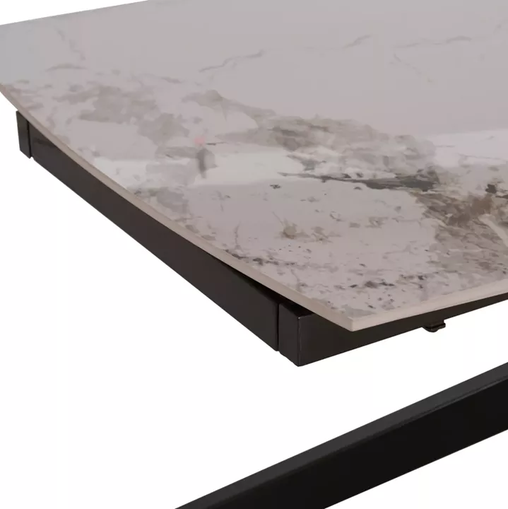 ΤΡΑΠΕΖΙ ΕΠΕΚΤΕΙΝΟΜΕΝΟ AIRA HM18411 ΚΕΡΑΜΙΚΟ TOP ΣΕ ΛΕΥΚΟ/ΚΑΦΕ ΜΑΡΜΑΡΟ 165/240x90x76Υεκ