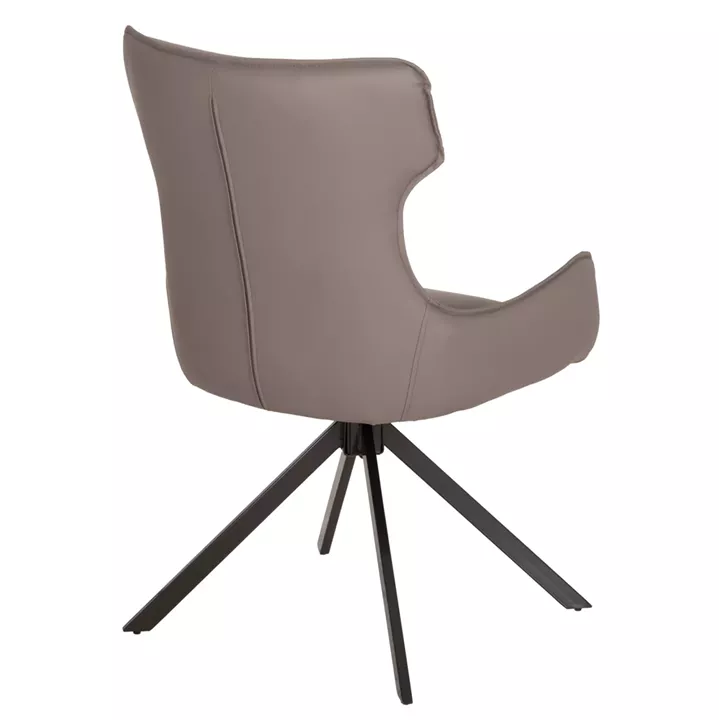 ΚΑΡΕΚΛΑ ΤΡΑΠΕΖΑΡΙΑΣ KIRA HM18412.01 PU ΣΕ ΓΚΡΙ-ΜΕΤΑΛ.ΠΟΔΙΑ 56x60x85Υεκ.