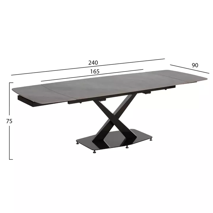 ΤΡΑΠΕΖΙ ΕΠΕΚΤΕΙΝΟΜΕΝΟ HOKU HM18410 ΚΕΡΑΜΙΚΟ TOP ΣΕ ΓΚΡΙ ΜΑΡΜΑΡΟ 165/240x90x75Υεκ.