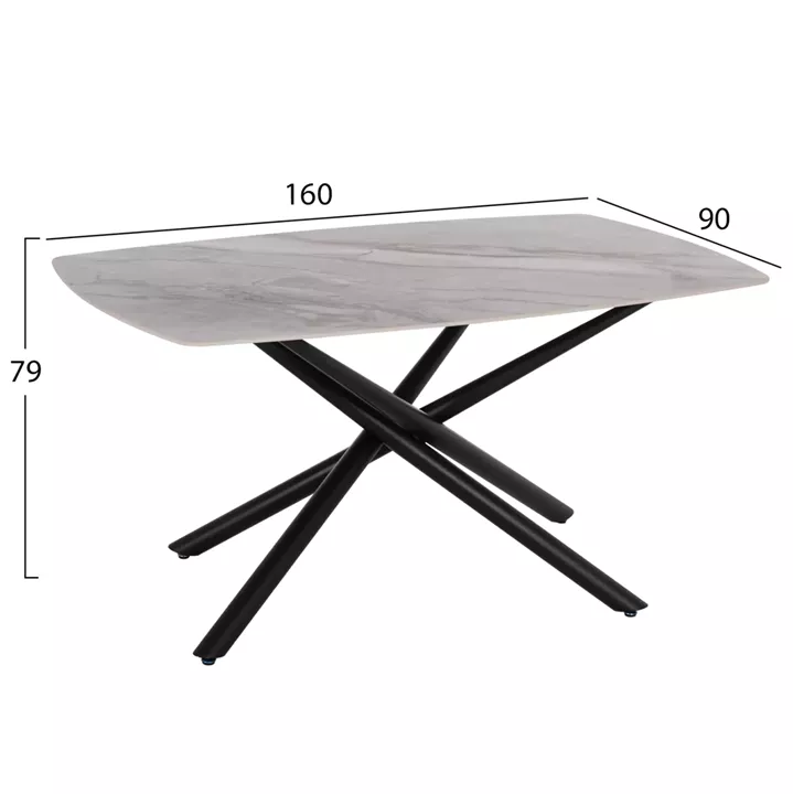 ΤΡΑΠΕΖΙ ΤΡΑΠΕΖΑΡΙΑΣ ISKA HM18420 ΚΕΡΑΜΙΚΟ TOP ΣΕ ΛΕΥΚΟ/ΚΑΦΕ ΜΑΡΜΑΡΟ 160x90x79Υεκ