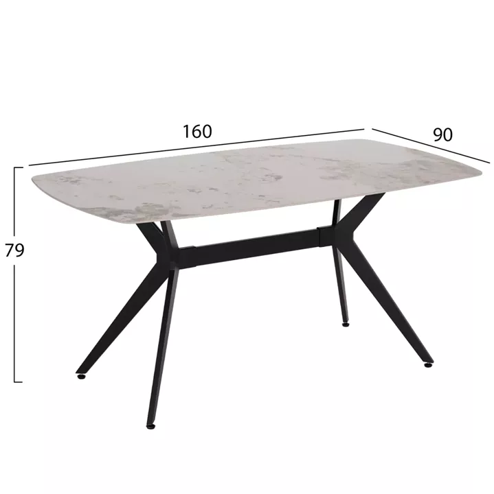 ΤΡΑΠΕΖΙ ΤΡΑΠΕΖΑΡΙΑΣ AIKA HM18421 ΚΕΡΑΜΙΚΟ TOP ΣΕ ΛΕΥΚΟ/ΧΡΥΣΟ ΜΑΡΜΑΡΟ 160x90x79Υεκ