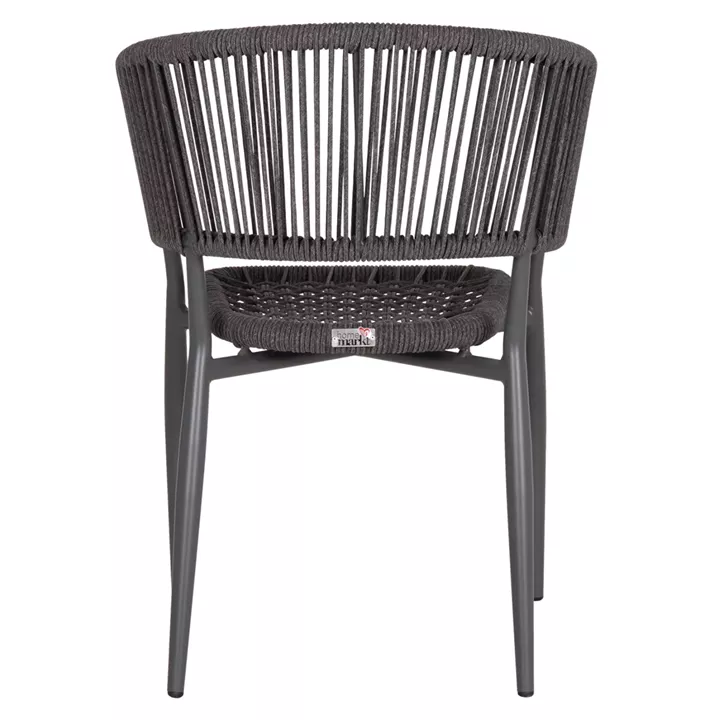 DINING CHAIR EULO HM5783.21 ALUMINUM & ΤWISTED RATTAN IN GREY 57x63x77Hcm.