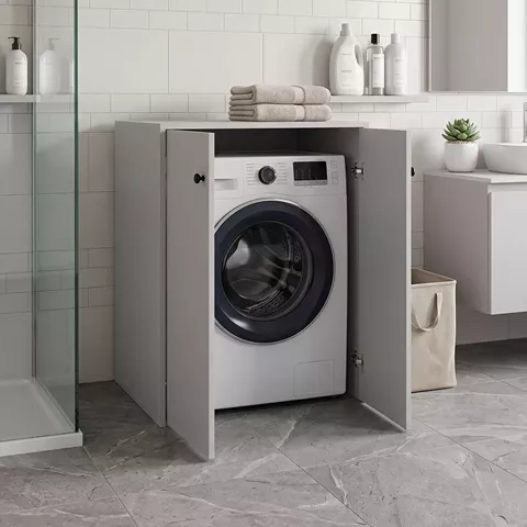 Ντουλάπι πλυντηρίου Bathy pakoworld λευκό 70x66x90εκ