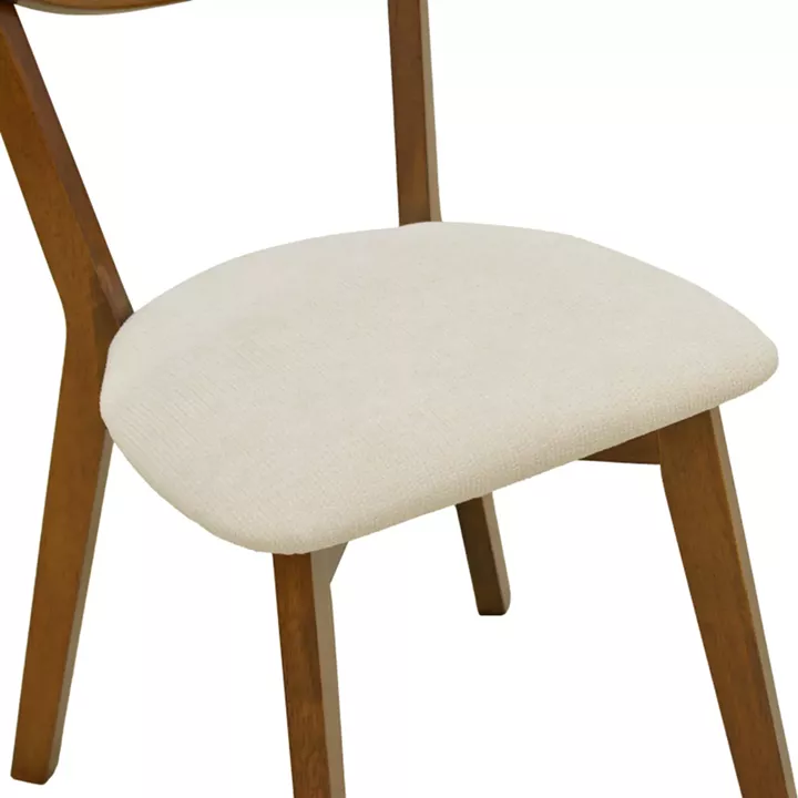 Καρέκλα Canon pakoworld καρυδί rubberwood εκρού ύφασμα 43x52x83,5εκ