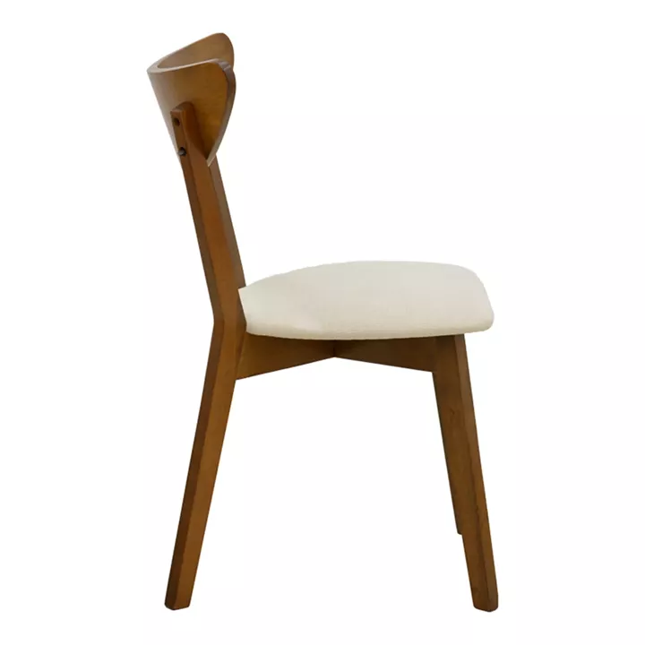 Καρέκλα Canon pakoworld καρυδί rubberwood εκρού ύφασμα 43x52x83,5εκ