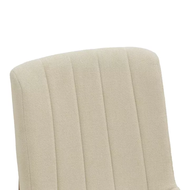 Καρέκλα Dalby pakoworld εκρού ύφασμα καρυδί rubberwood 50x45x85,5εκ