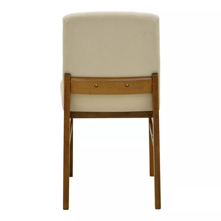 Καρέκλα Dalby pakoworld εκρού ύφασμα καρυδί rubberwood 50x45x85,5εκ