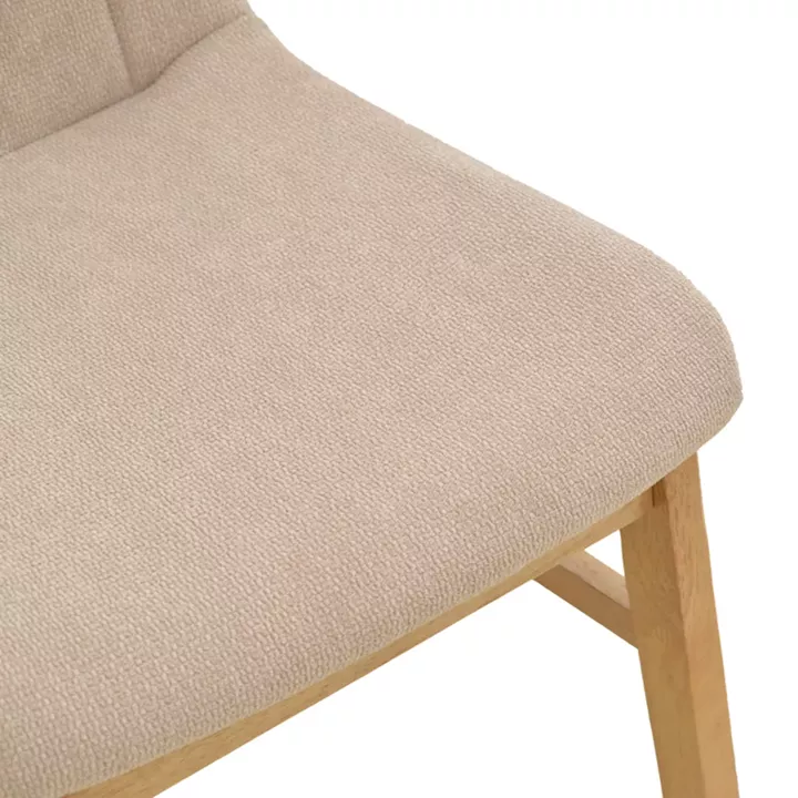 Καρέκλα Dalby pakoworld μπεζ ύφασμα sonoma rubberwood 50x45x85,5εκ