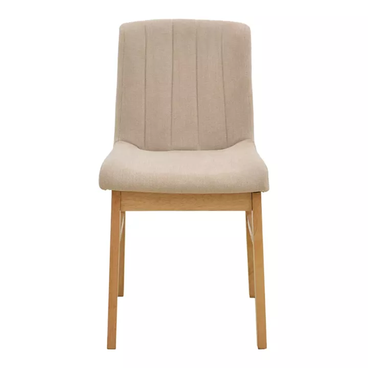 Καρέκλα Dalby pakoworld μπεζ ύφασμα sonoma rubberwood 50x45x85,5εκ