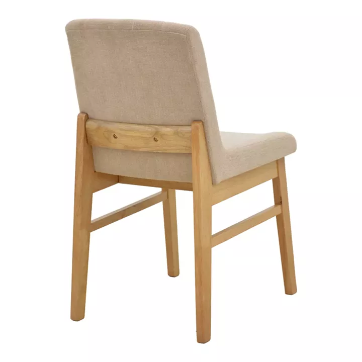 Καρέκλα Dalby pakoworld μπεζ ύφασμα sonoma rubberwood 50x45x85,5εκ