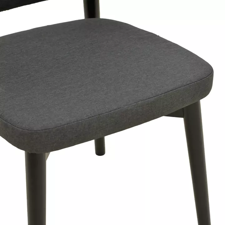 Καρέκλα Siena pakoworld μαύρο ύφασμα και rubberwood 48x50x81εκ