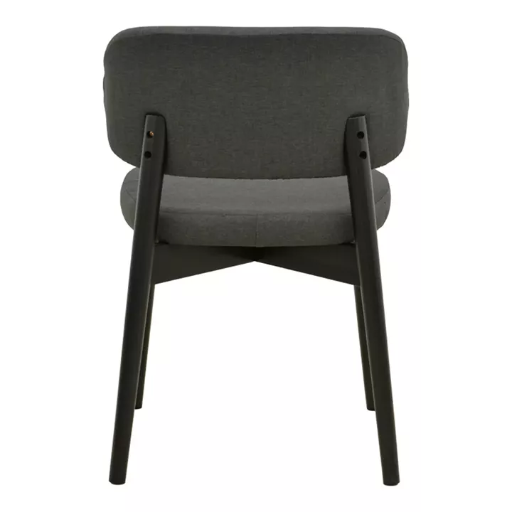 Καρέκλα Siena pakoworld μαύρο ύφασμα και rubberwood 48x50x81εκ