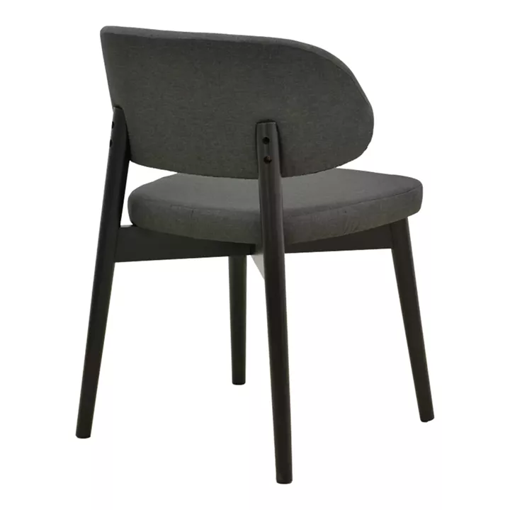Καρέκλα Siena pakoworld μαύρο ύφασμα και rubberwood 48x50x81εκ