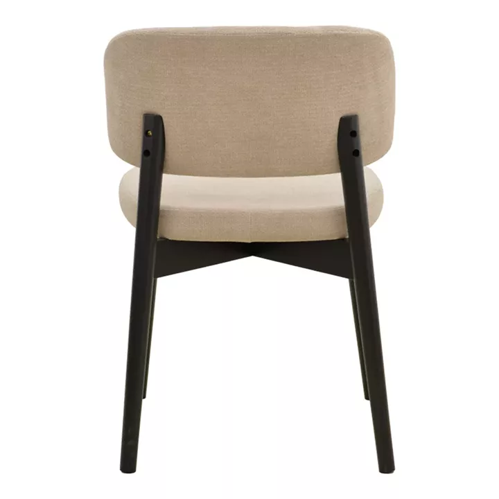 Καρέκλα Siena pakoworld μπεζ ύφασμα μαύρο rubberwood 48x50x81εκ