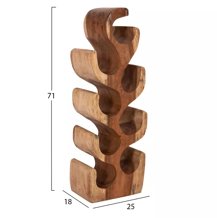 BOTTLE RACK 8-PLACE DIONY HM18232.11 SUAR WOOD--NATURAL COLOR 25x18x71Hcm.