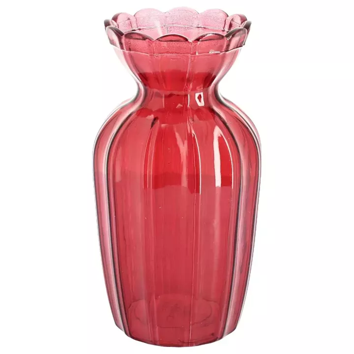 Beauty Home Γυάλινο Βάζο Élio Κόκκινο Ø10 x 19,5 cm