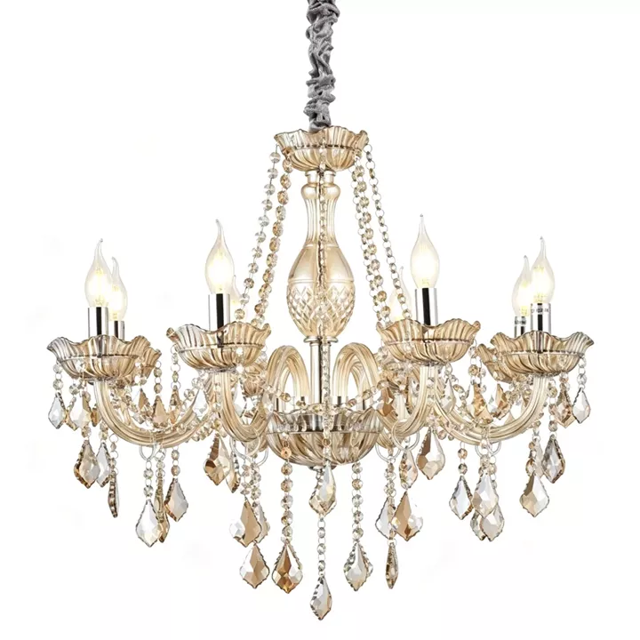 Artekko Chandelier Champ Πολυέλαιος 8φωτος Ε14 Σαμπανιζέ Κρύσταλλο (65x65x100)cm