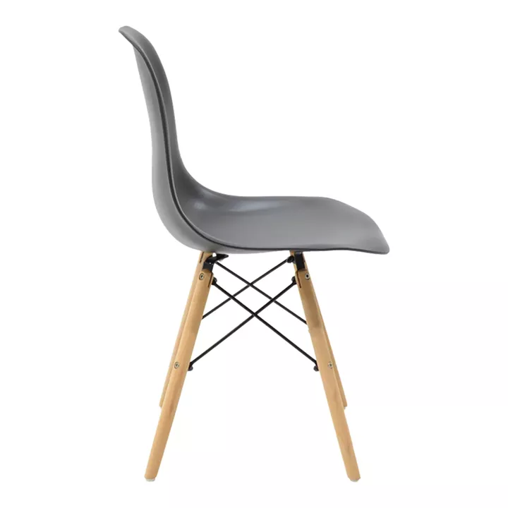 Julita pakoworld chair black PP with wooden legs in natural finish 46x52x81cm