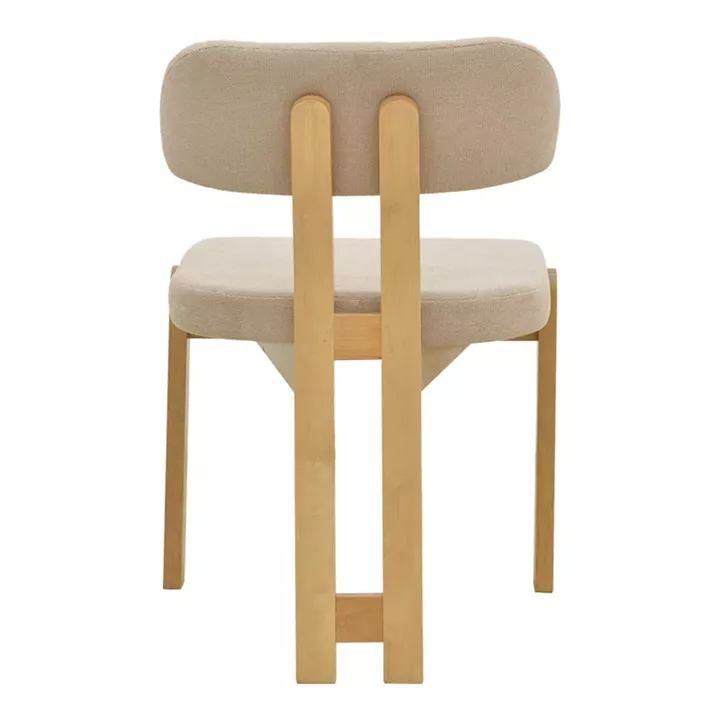 Καρέκλα Genoa pakoworld sonoma rubberwood και μπεζ ύφασμα 50x43x82εκ