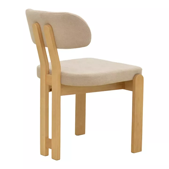 Καρέκλα Genoa pakoworld sonoma rubberwood και μπεζ ύφασμα 50x43x82εκ