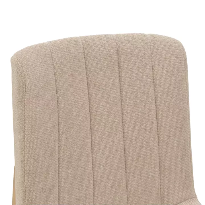 Bar stool Dalby pakoworld sonoma rubberwood and beige fabric 50x45x102.5cm