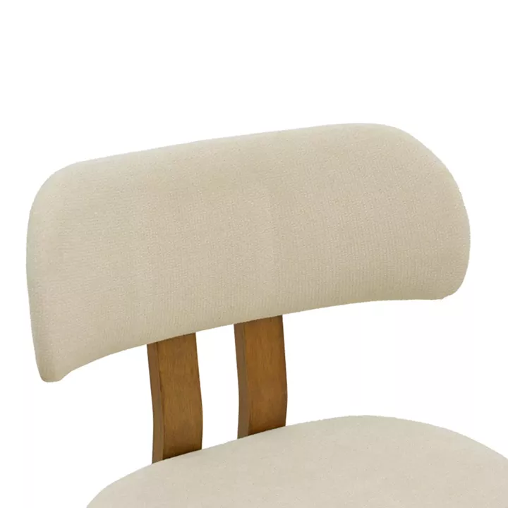 Chair Genoa pakoworld walnut rubberwood and ecru fabric 50x43x82cm