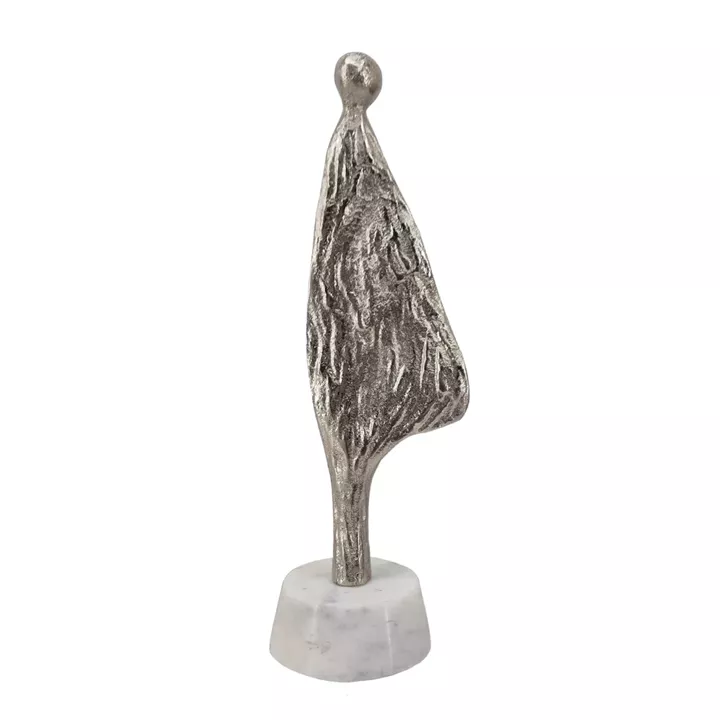 Artekko Figurine Ασημί Μεταλλικό Επιτραπέζιο Διακοσμητικό Γλυπτό με Φιγούρα (8.9x7.6x27.9)cm