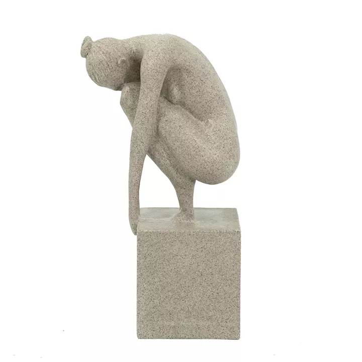 Artekko Yoga Figurine Μπεζ Επιτραπέζιο Διακοσμητικό Ρητίνης με Γυναικεία Φιγούρα (15x9.3x26.8)cm