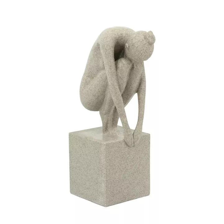 Artekko Yoga Figurine Μπεζ Επιτραπέζιο Διακοσμητικό Ρητίνης με Γυναικεία Φιγούρα (15x9.3x26.8)cm