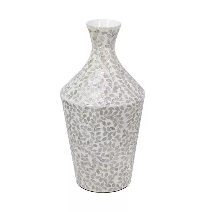 Artekko Ivory Γκρι Βάζο από Μπαμπού και Capiz (30x30x61)cm