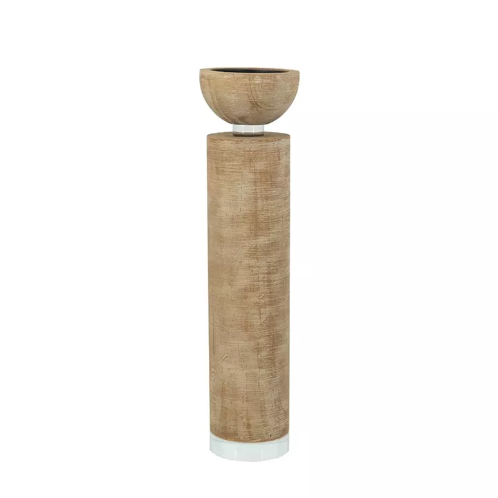 Artekko Gaia Καφέ Ξύλινο Κηροπήγιο (7.6x7.6x35.5)cm