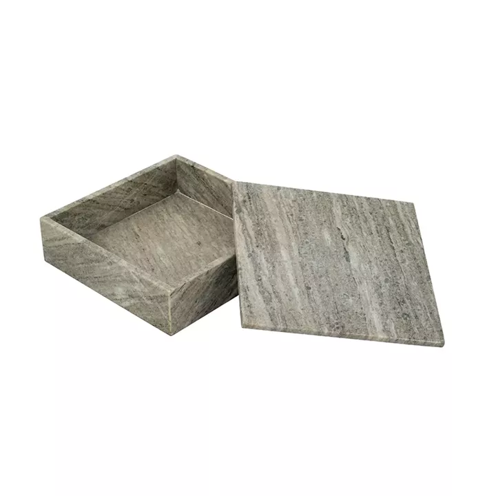 Artekko Marble Γκρι Μαρμάρινο Διακοσμητικό Κουτί Κοσμηματοθήκη (25x25x8)cm