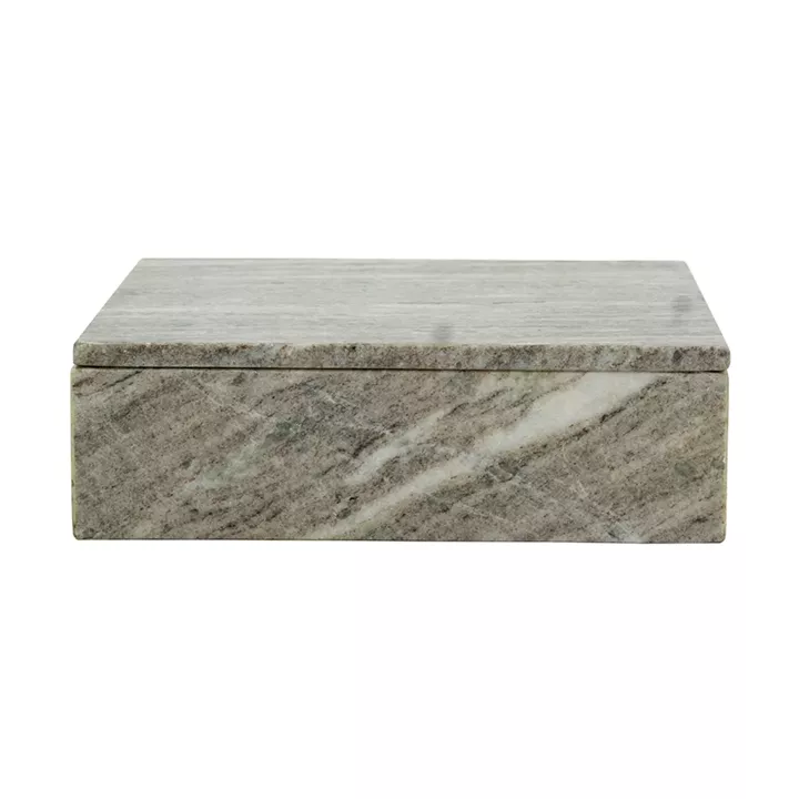 Artekko Marble Γκρι Μαρμάρινο Διακοσμητικό Κουτί Κοσμηματοθήκη (25x25x8)cm