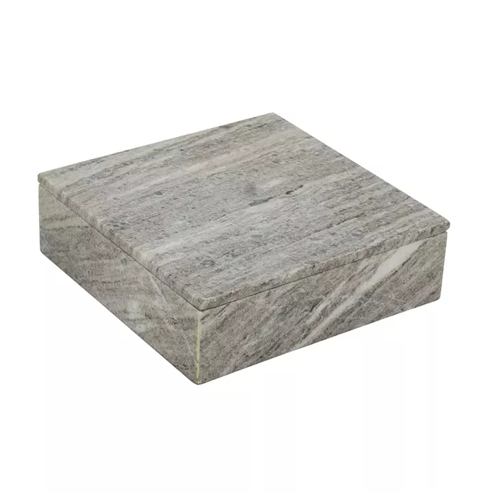 Artekko Marble Γκρι Μαρμάρινο Διακοσμητικό Κουτί Κοσμηματοθήκη (25x25x8)cm