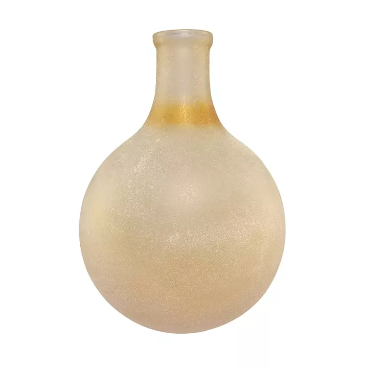 Artekko Frosted Γυάλινο Βάζο σε Μελί Απόχρωση (20.3x20.3x27.9)cm