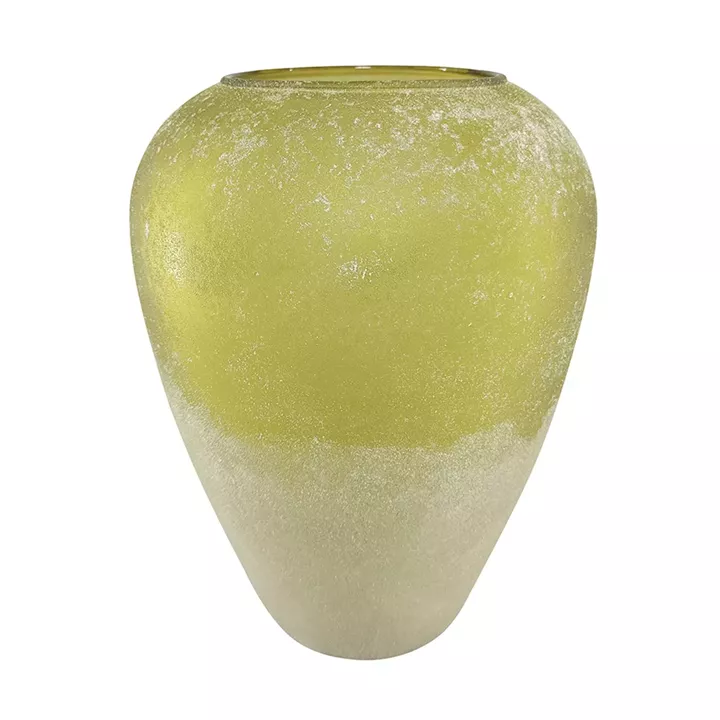 Artekko Frosted Γυάλινο Βάζο σε Πράσινο Απόχρωση (19.8x19.8x25.4)cm