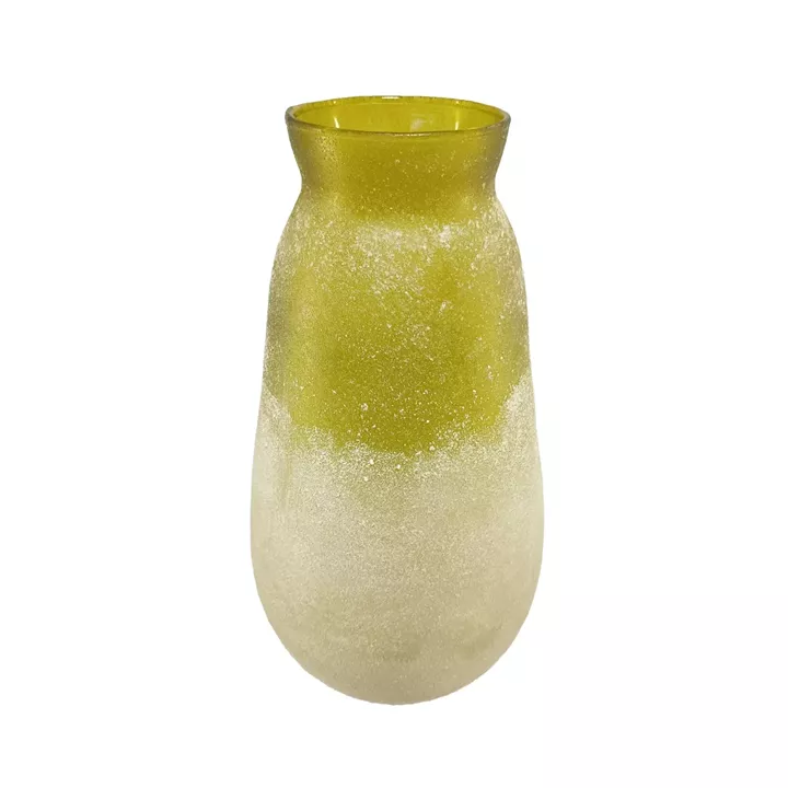 Artekko Frosted Γυάλινο Βάζο σε Πράσινο Απόχρωση (16.5x16.5x31.8)cm